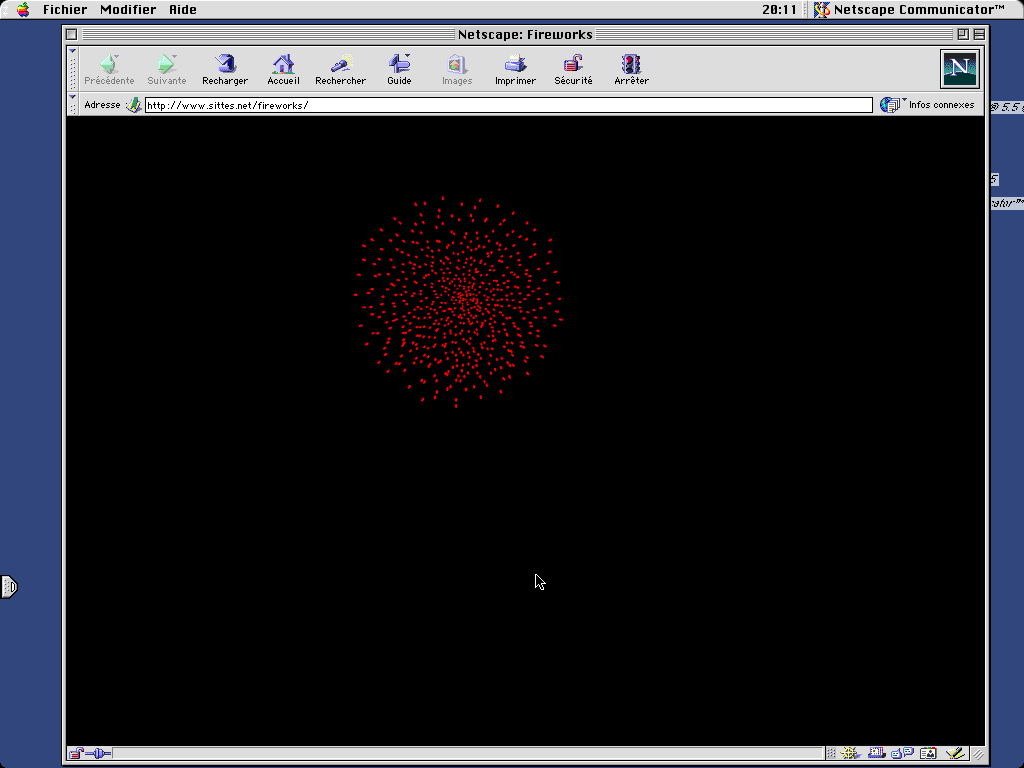Claude Closky, ‘Fireworks’, 2001, web flyer, Javascript, Gif (http://www.sittes.net/fireworks/).